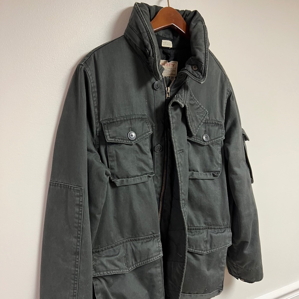 J Crew Heavyweight Mechanics Jacket Black sz Small